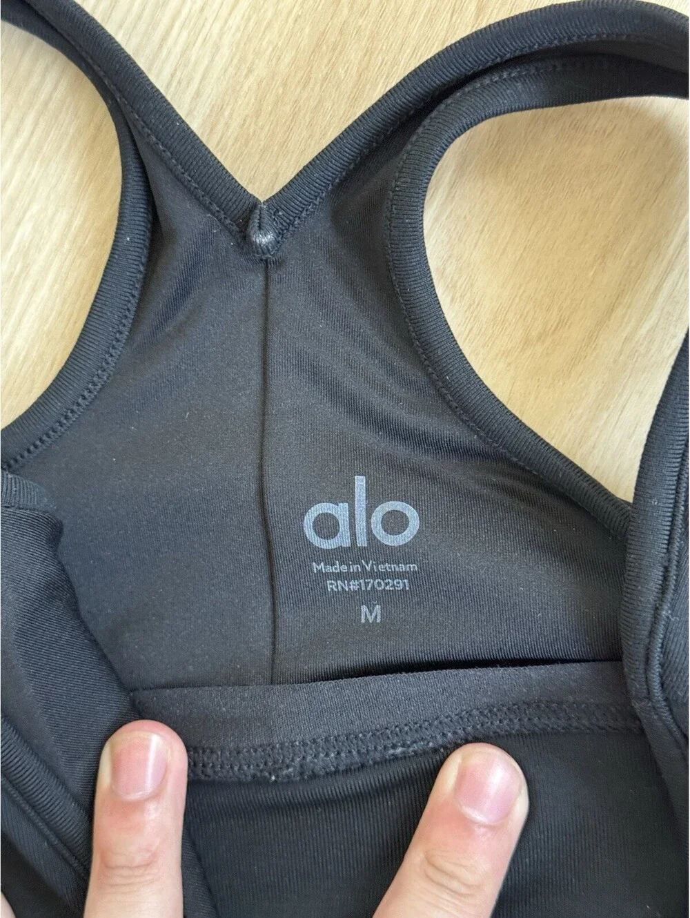 Alo Yoga Wild Thing Sports Bra Women’s Medium Black Good Ruched Racerback